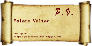 Palade Valter névjegykártya